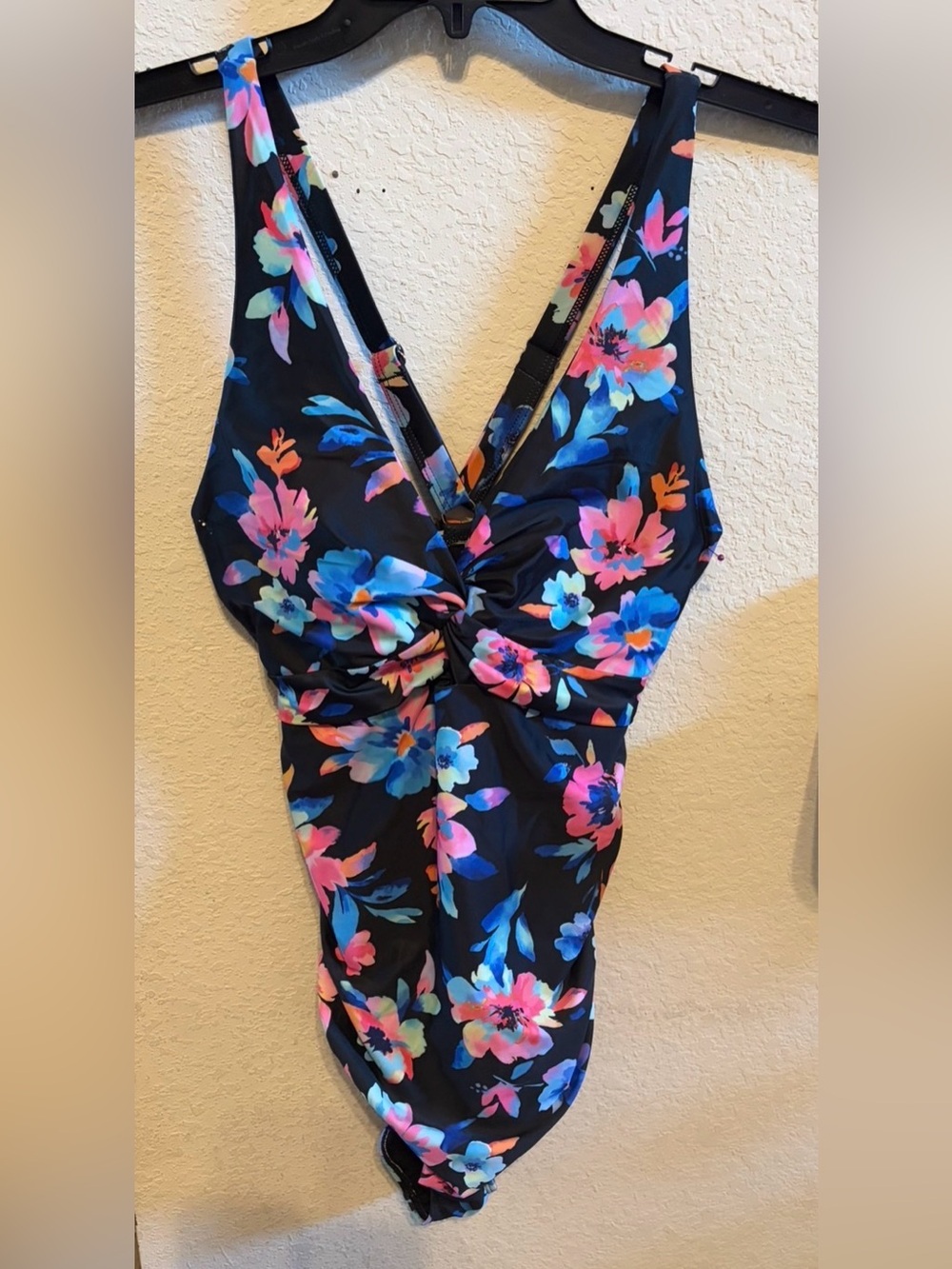 Women Navy Floral One-Piece Swimsuit
